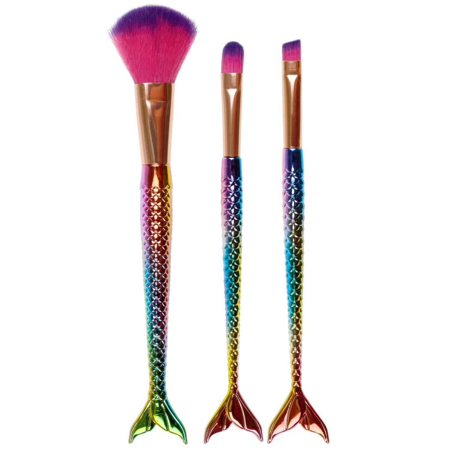 Набор кисточек LUKKY 3 кисти для нанесения макияжа "Русалочка"