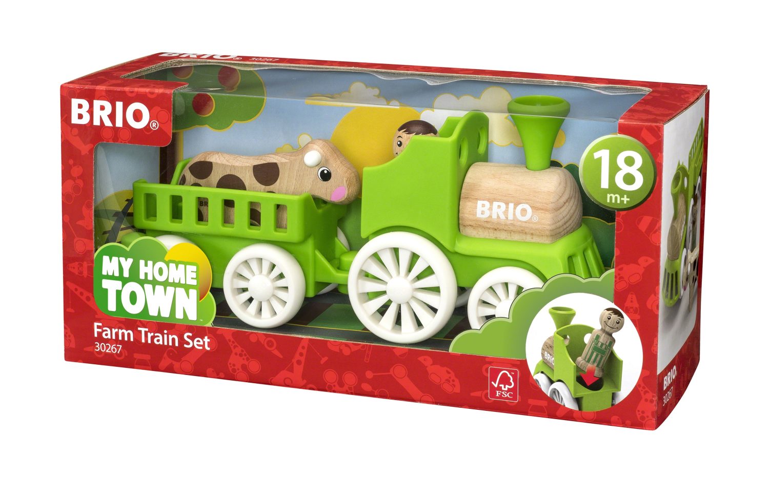 BRIO "Мой родной дом" Набор "Фермерский поезд" (4 элемента) 25,9х6,8х11,6 см., кор. 30х14х10 см.