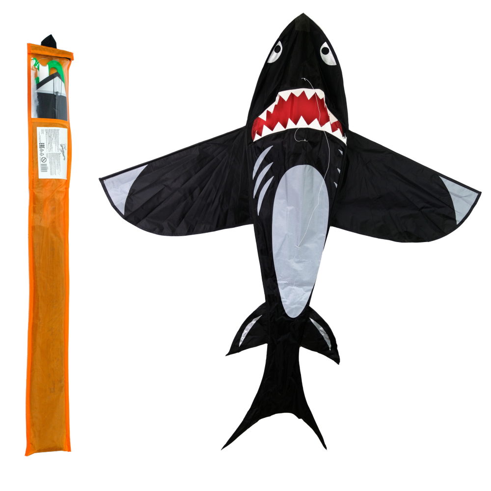 Воздушный змей 1TOY Акула 127х137 см, леер 50 м