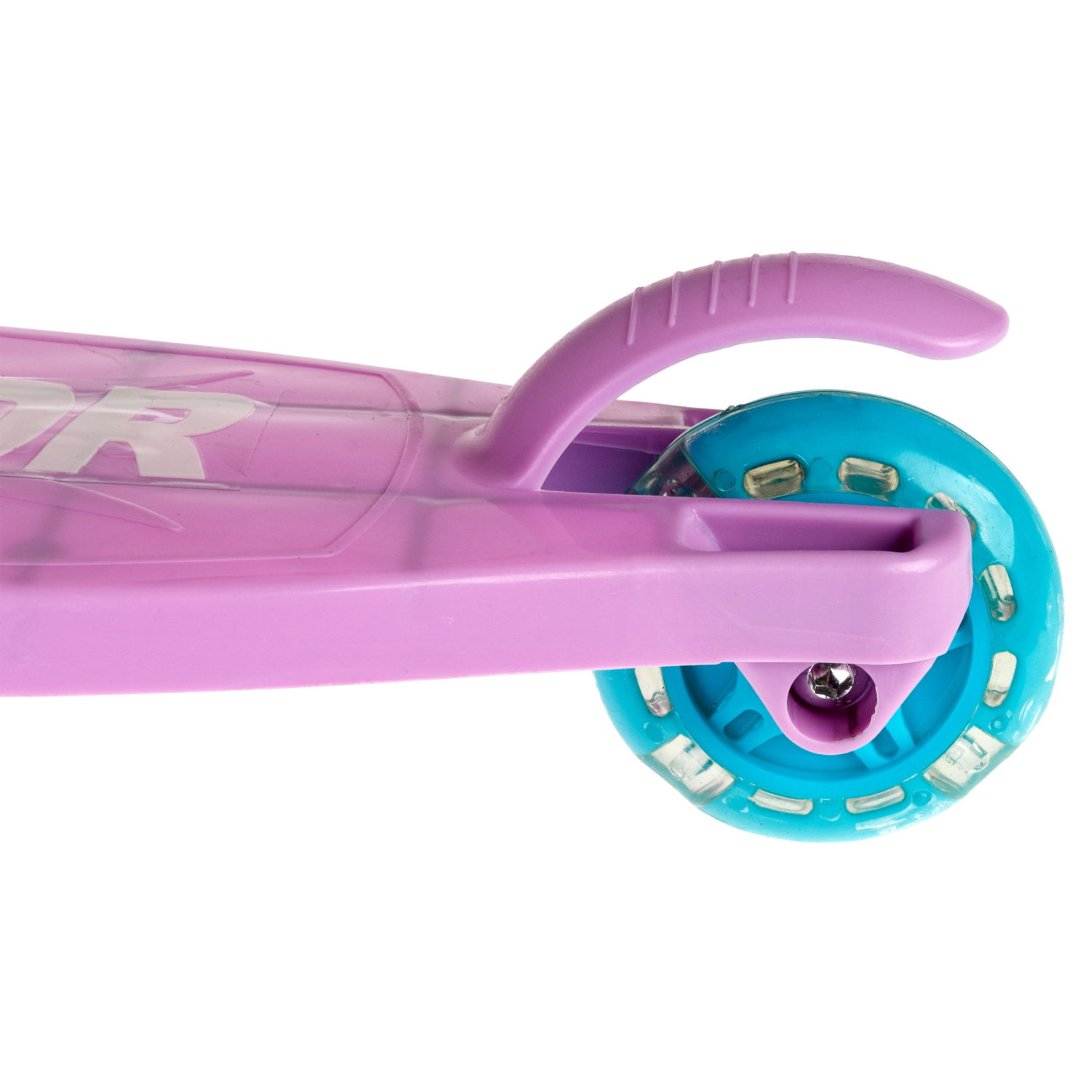 Самокат Navigator, упр.накл, PVC светящ. кол.2х110мм/80мм, складной, высота руля 58-72см, дека 36*12см, пласт ручки, пакет, розовый