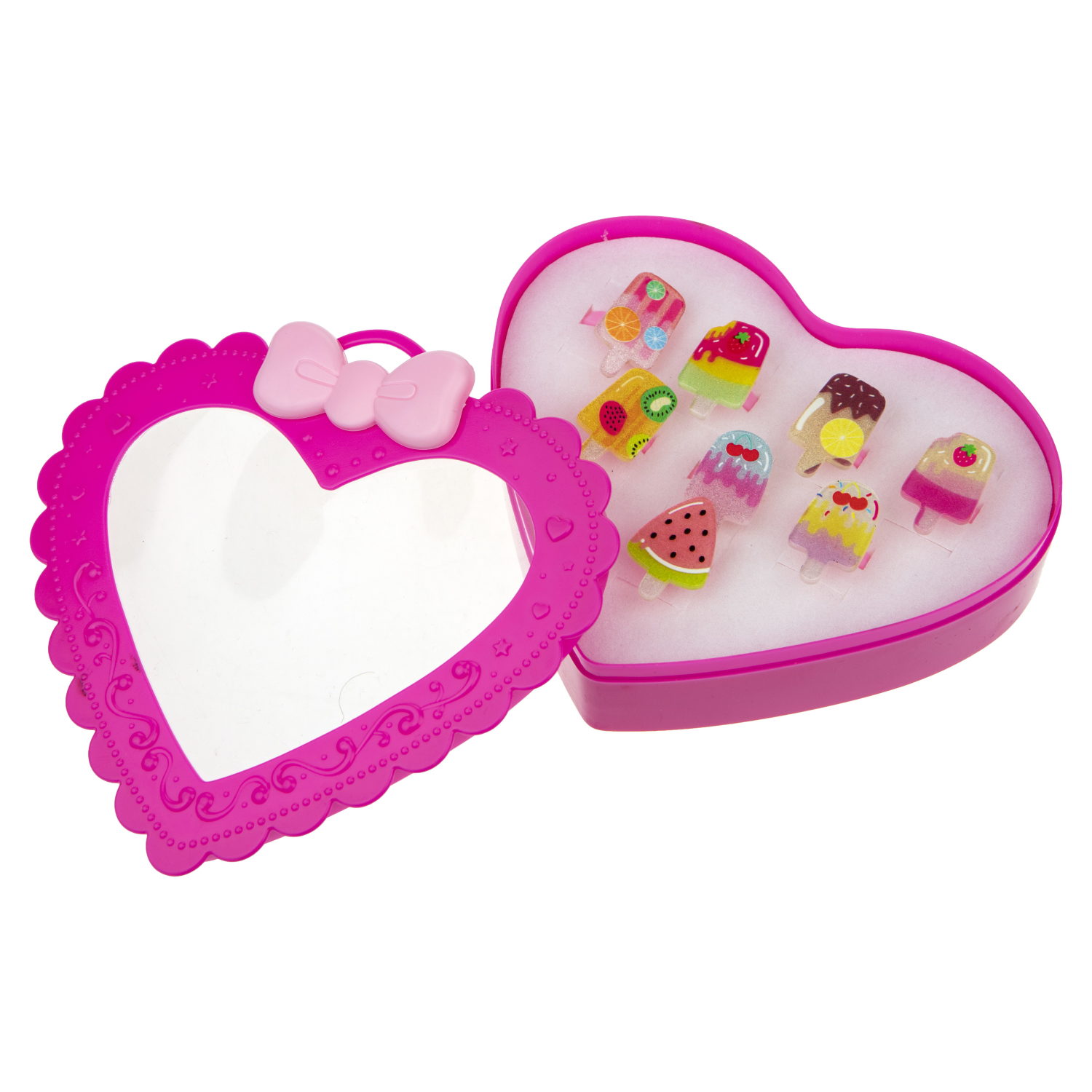 Набор колец для девочки 1TOY Sweet heart Bijou, регулируемых, 8 колец