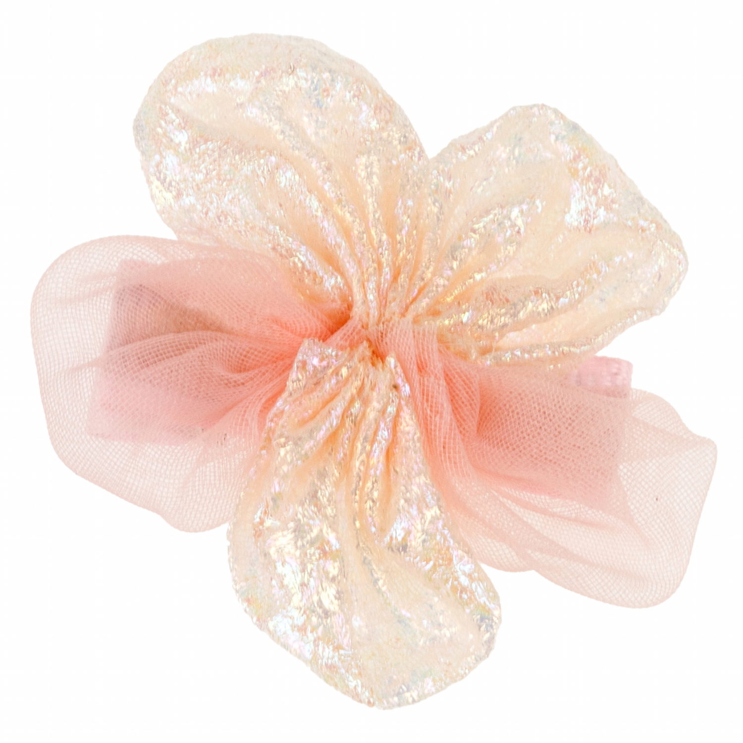 Lukky Fashion набор из 2 заколок-зажимов д.волос Бантик и Цветок Шифон и Шёлк,4 цв.микс