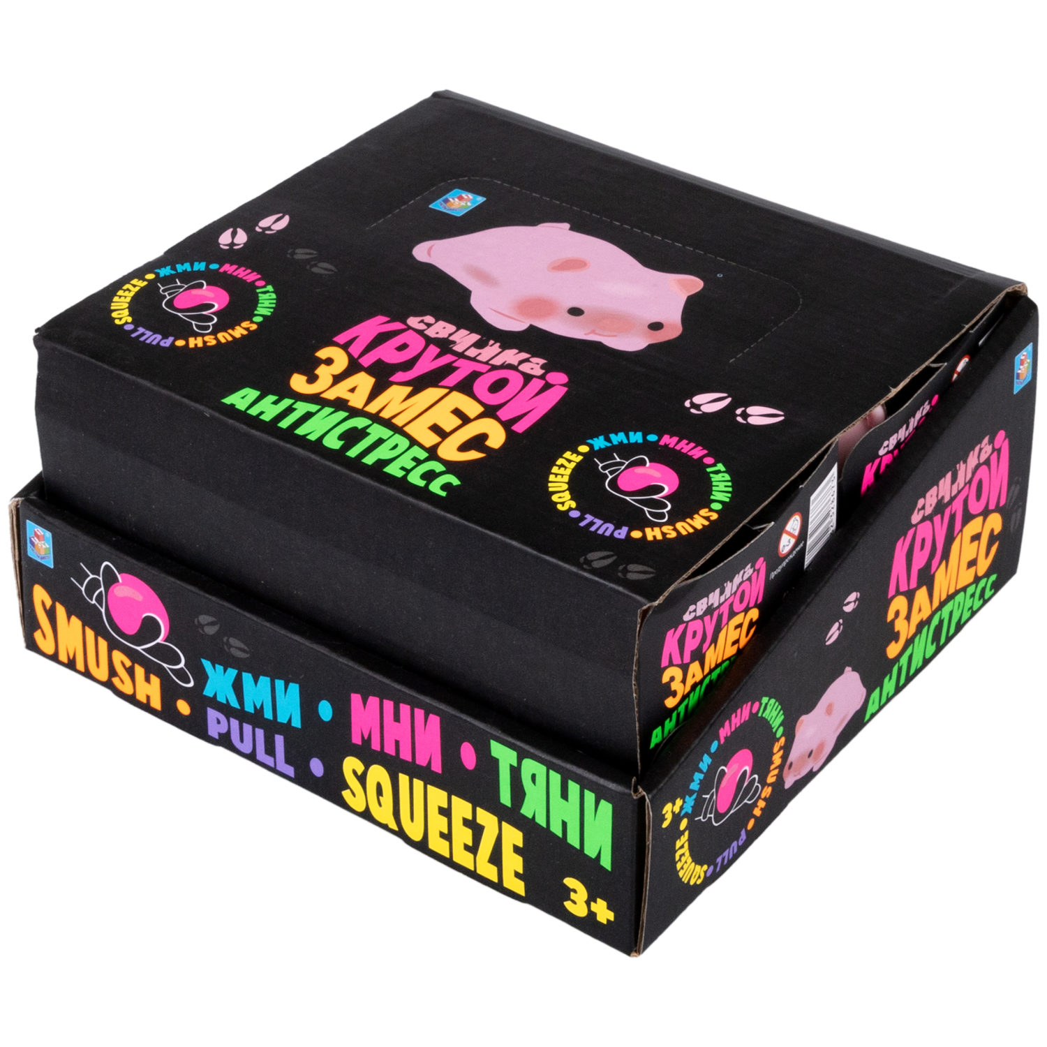 Антистресс-игрушка для рук 1TOY Крутой замес свинка, 6*7,5см