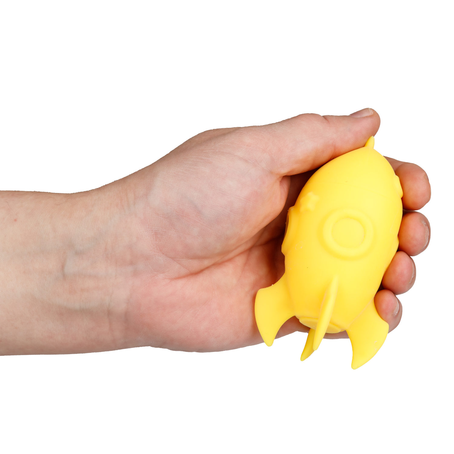 Антистресс-игрушка для рук 1TOY Крутой замес Ракета, жмякалка, мялка, 11 см, жёлтая