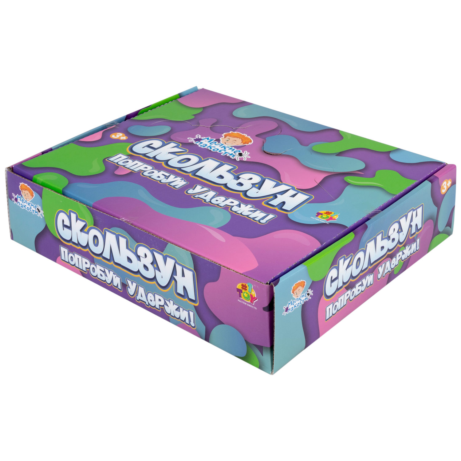 Скользун с блестками 1TOY,11х4 см, 4 цвета в ассортименте