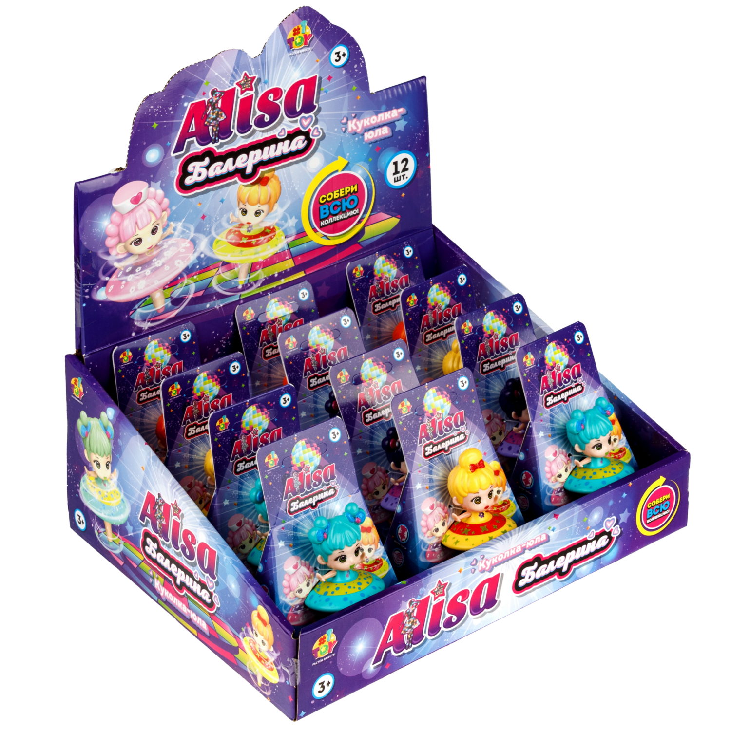 Крутящаяся куколка 1TOY Алиса Балерина, в ассортименте
