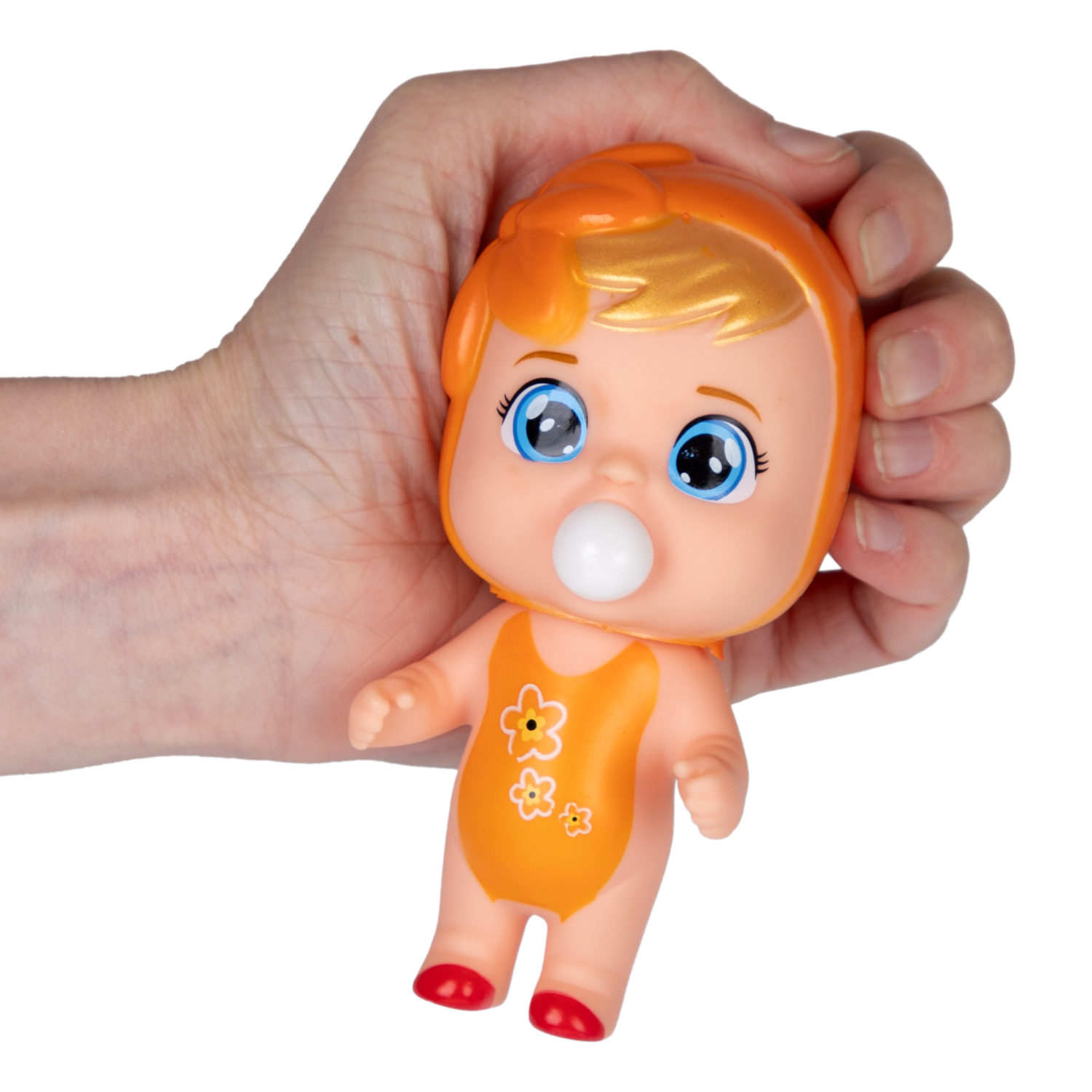1YOY Bubble Gum-антистресс "Куклы" в оранжевом, 7х13 см