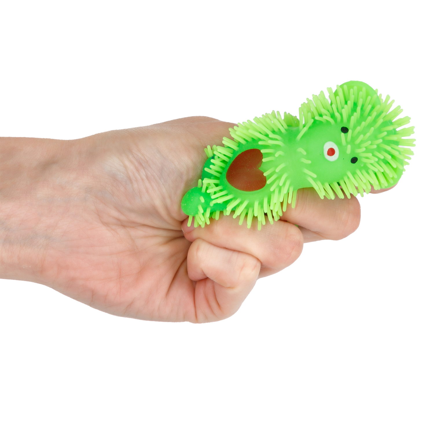 Игрушка-антистресс для рук 1toy Йо-Ёжики, зелёный "Медвежонок" 8 см, со светом