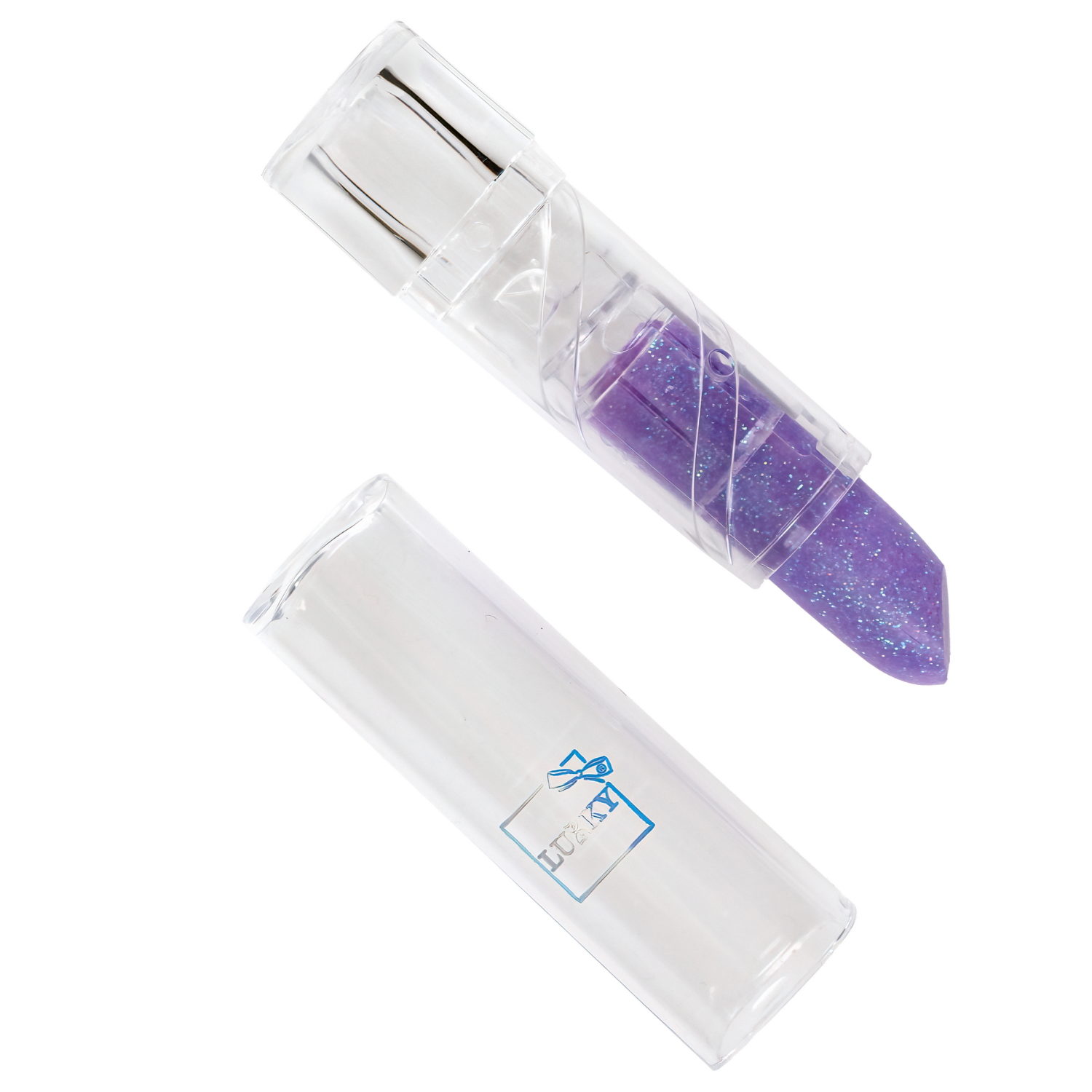 Lukky Дизайнер Сет #6, Сиреневый Котик,набор: помада для губ,меняющая цвет на розовый, гель-блёстки, стразы для лица, аппликатор