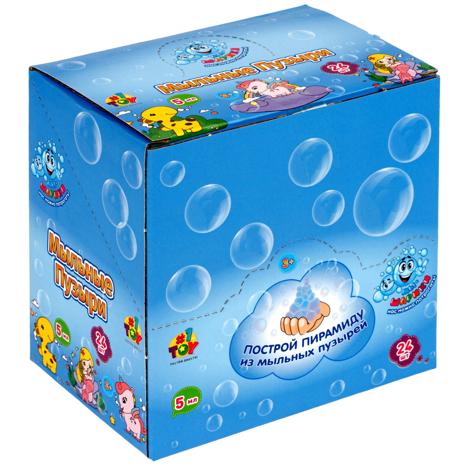 Нелопающиеся мыльные пузыри 1TOY Мы-шарики! Единорог, 5 мл, 3 цвета в ассортименте