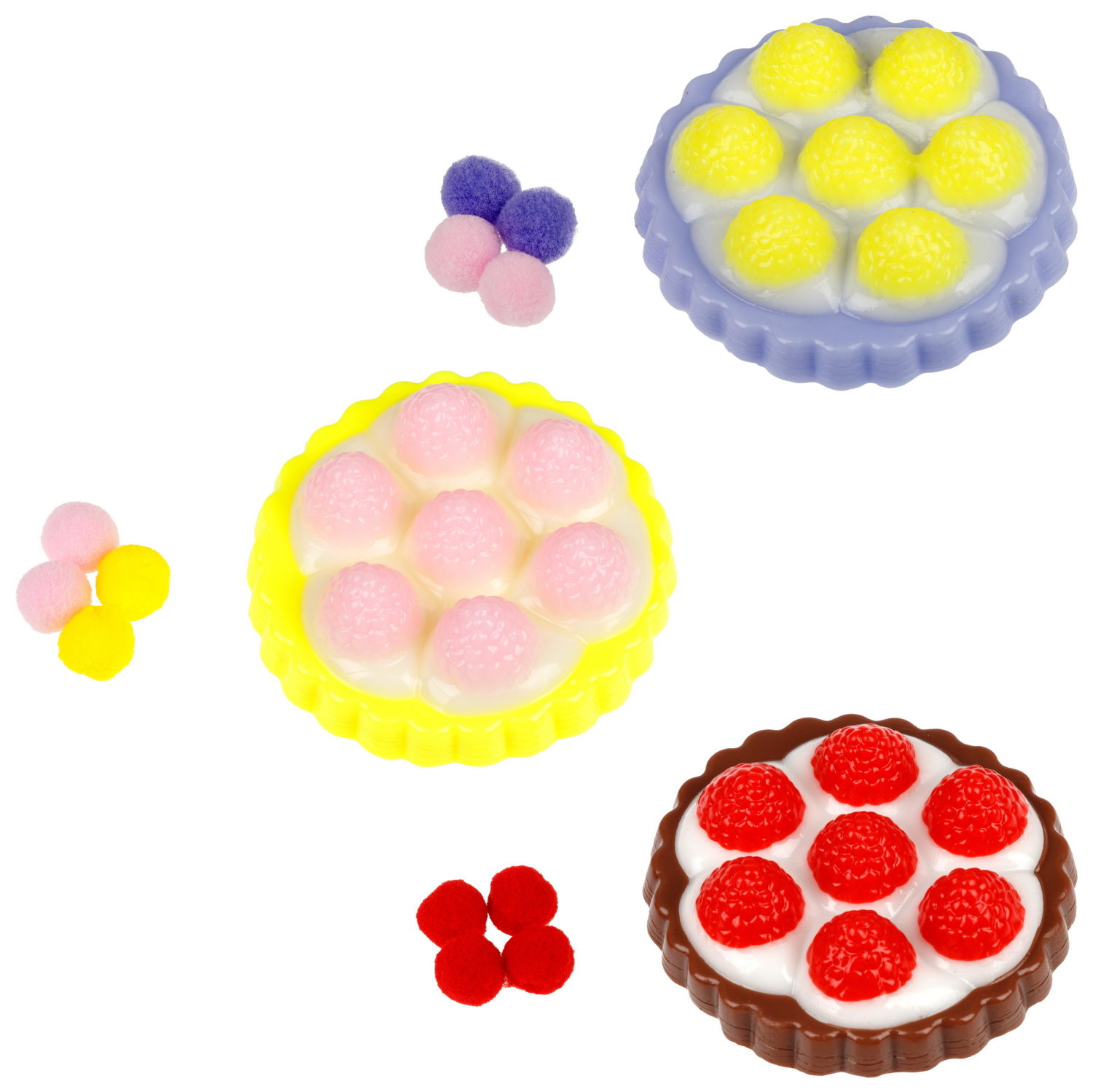 Антистресс-игрушка 1TOY Крутой замес Няшка-вкусняшка клубничное пирожное, 6х6х3 см