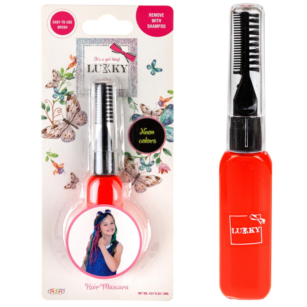 Тушь для волос LUKKY, неоновые цвета: красный