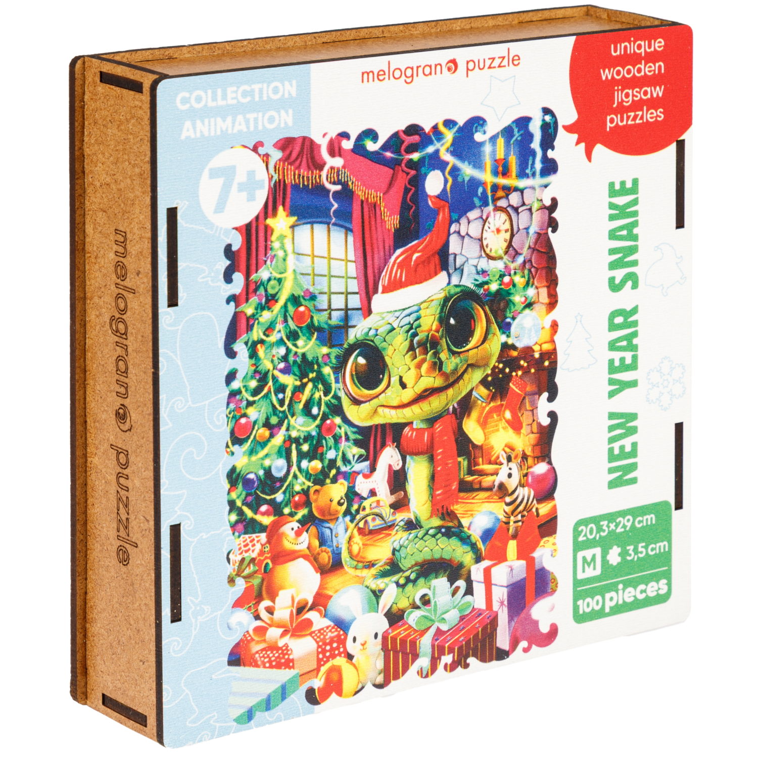 Деревянные пазлы Collection Animation Новогодняя змея, 100 деталей