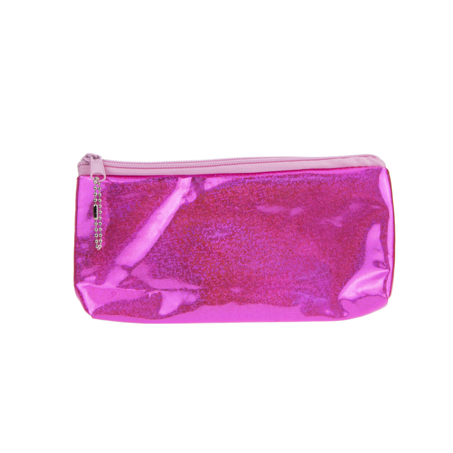 Пенал школьный, косметичка LUKKY для девочек, девушек, голографическая, с аппликацией сердца, 21х10 см