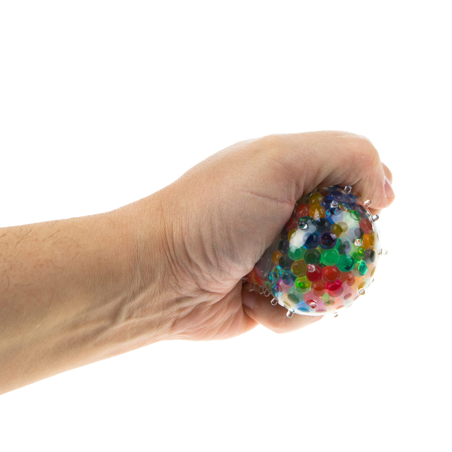 1toy Жмяка шар игольчатый с разноцветными шариками, 6,5 см, 12 шт. в д/б