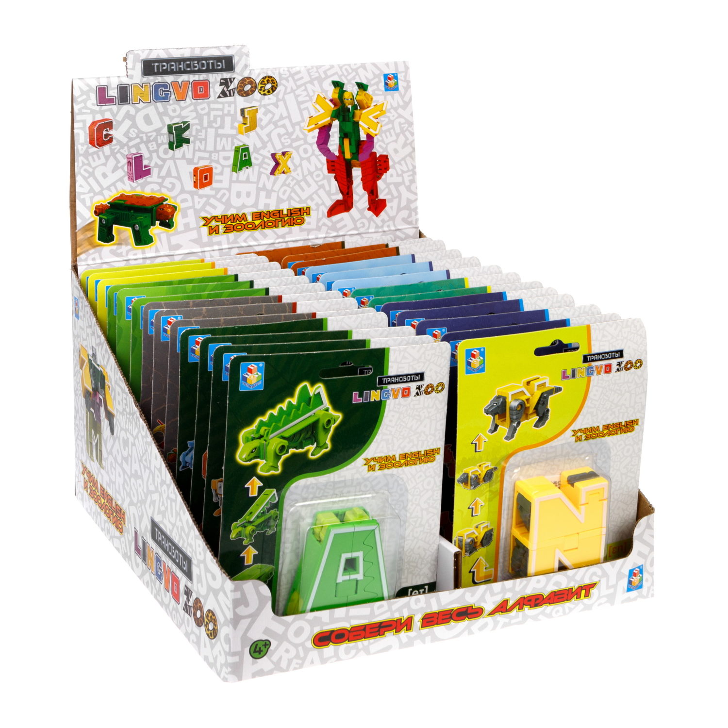 Трансформеры 1TOY, трансботы Lingvo Zoo, роботы, английские буквы от A до Z