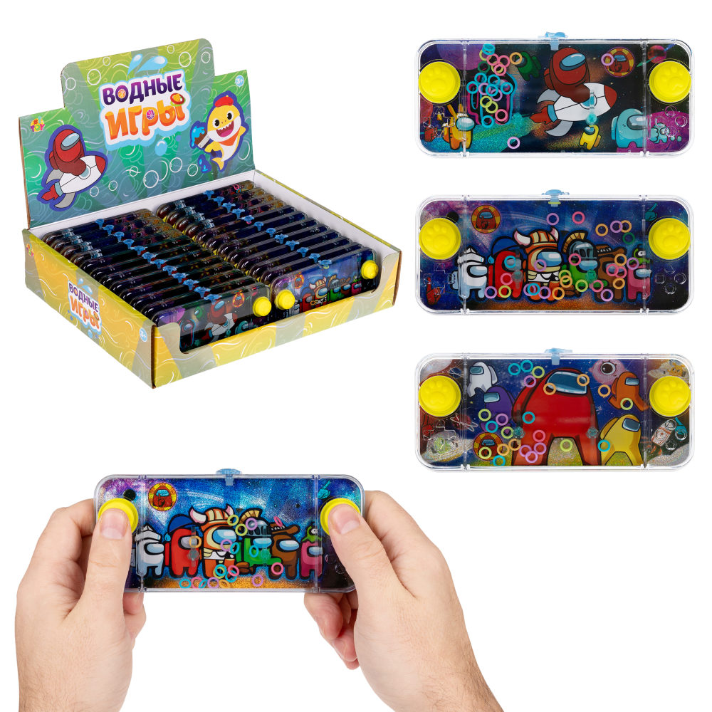 1TOY Игра с водой насади колечки амонгусы, 3 вида в ассортименте, 15,5*7*2см