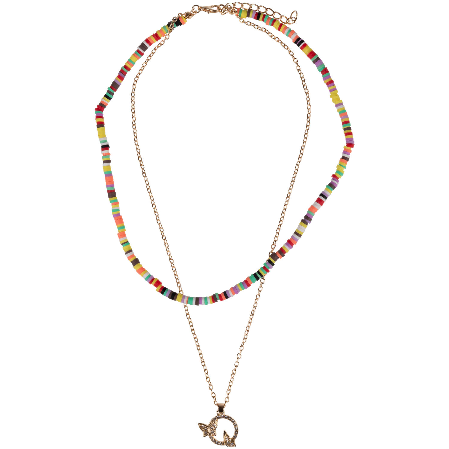 Двойная цепочка с цветными бусами Lukky Fashion