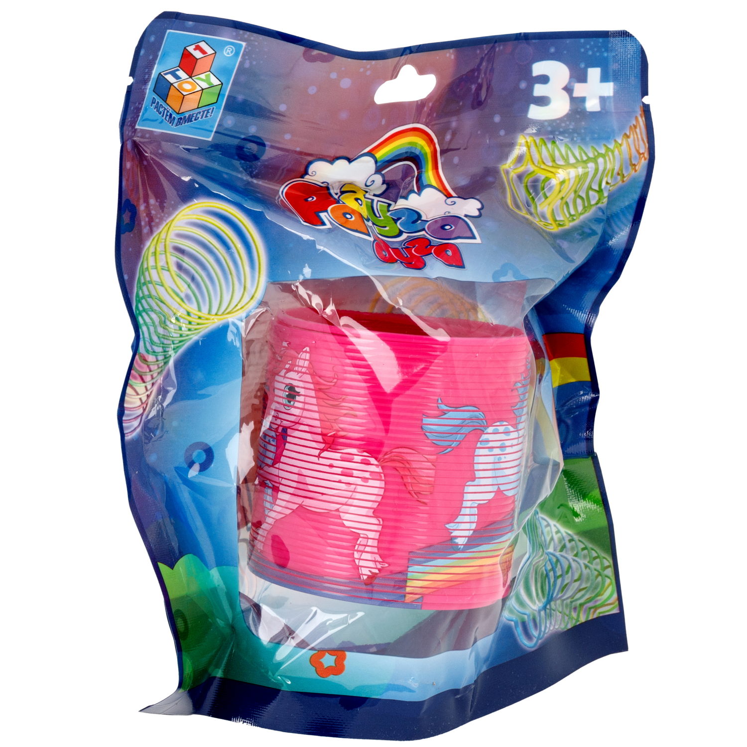 Пружинка радуга 1TOY «Радуга-дуга» Единороги, 6,3*6,5 см