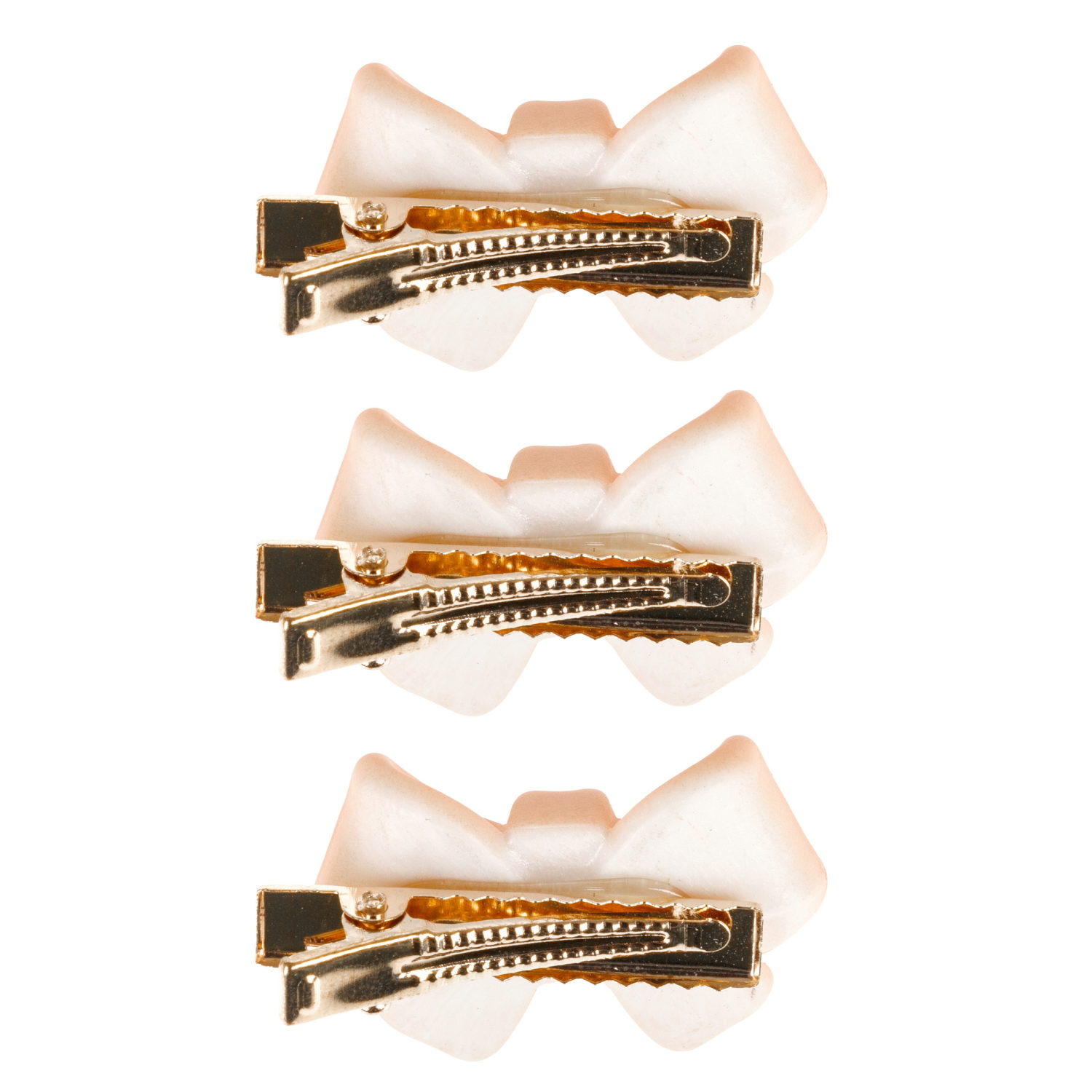 Lukky Fashion набор из 3 заколок-зажимов Бантик мини матовый,2 цв.: кремовый/шоколад микс