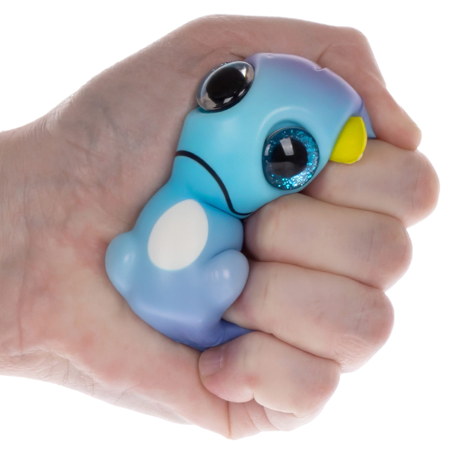 Глазастый сквиш 1TOY Аксолотль, игрушка-антистресс для рук, жмякалка, 9х7,8 см
