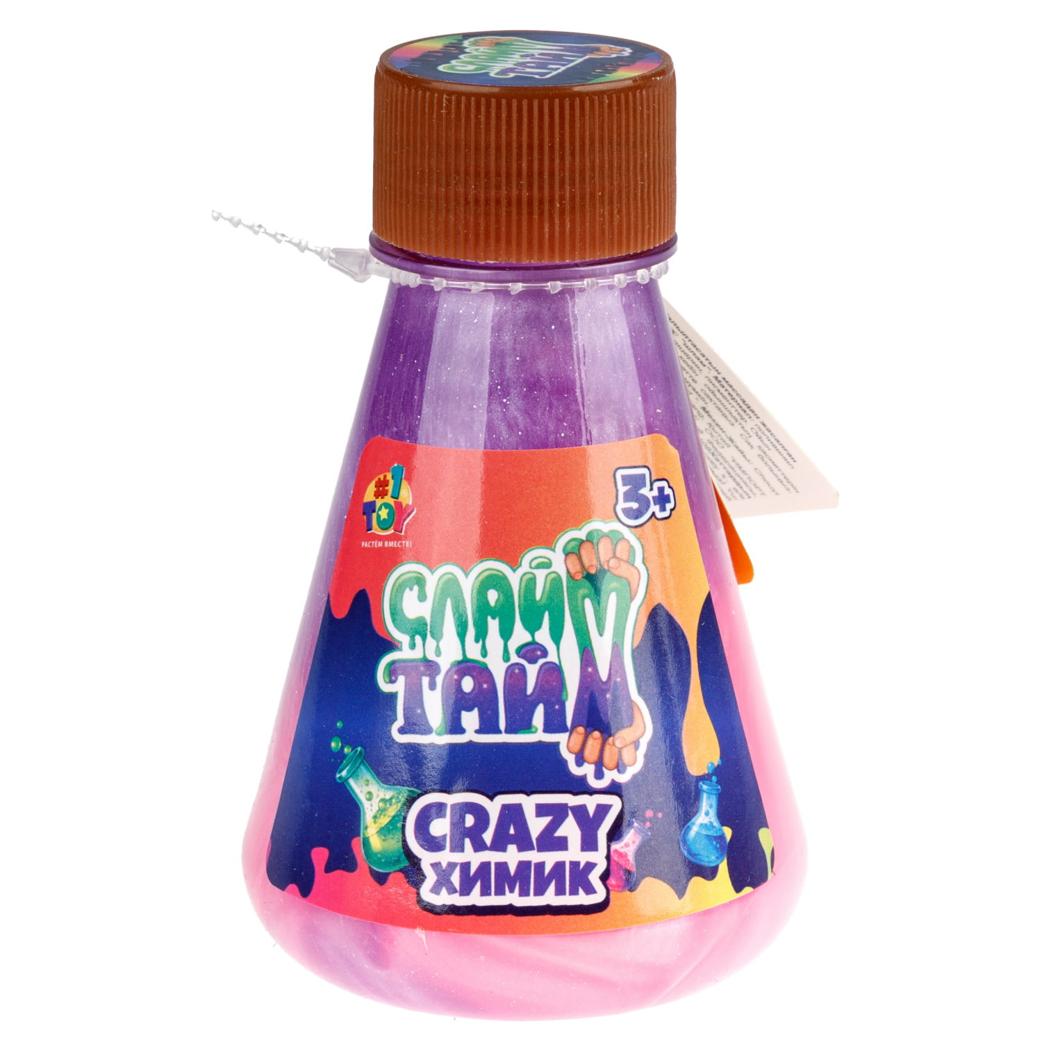 Слайм в банке 1TOY Химик, в ассортименте