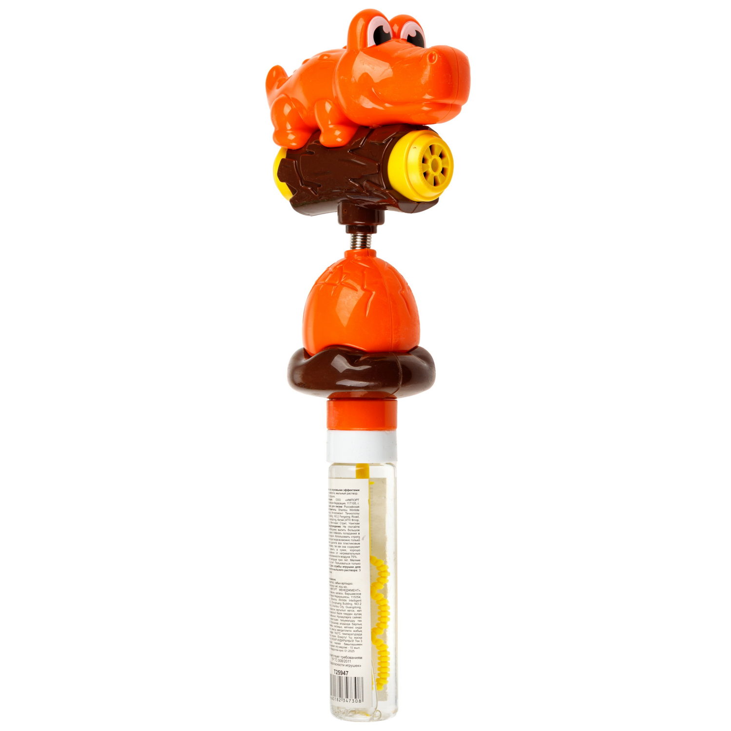 Мыльные пузыри с игрушкой-качалкой 1TOY Мы-шарики! Крокодил, 40 мл, 3 цвета в ассортименте