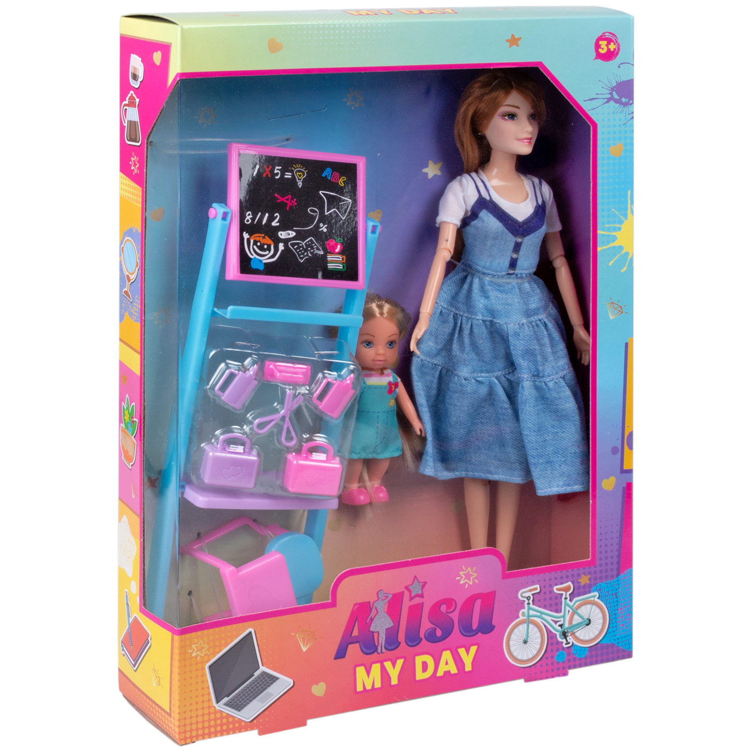 Игровой набор с двумя куклами Alisa My Day "Школа", аксессуары в комплекте, 29 см