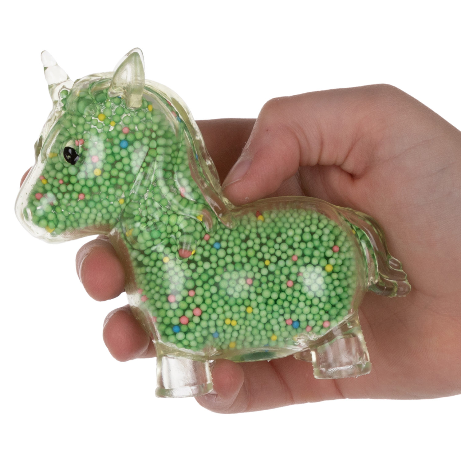 1toy Жмяка единорог с пенопластовыми шариками, 11х8 см, 4 вида в ассортименте