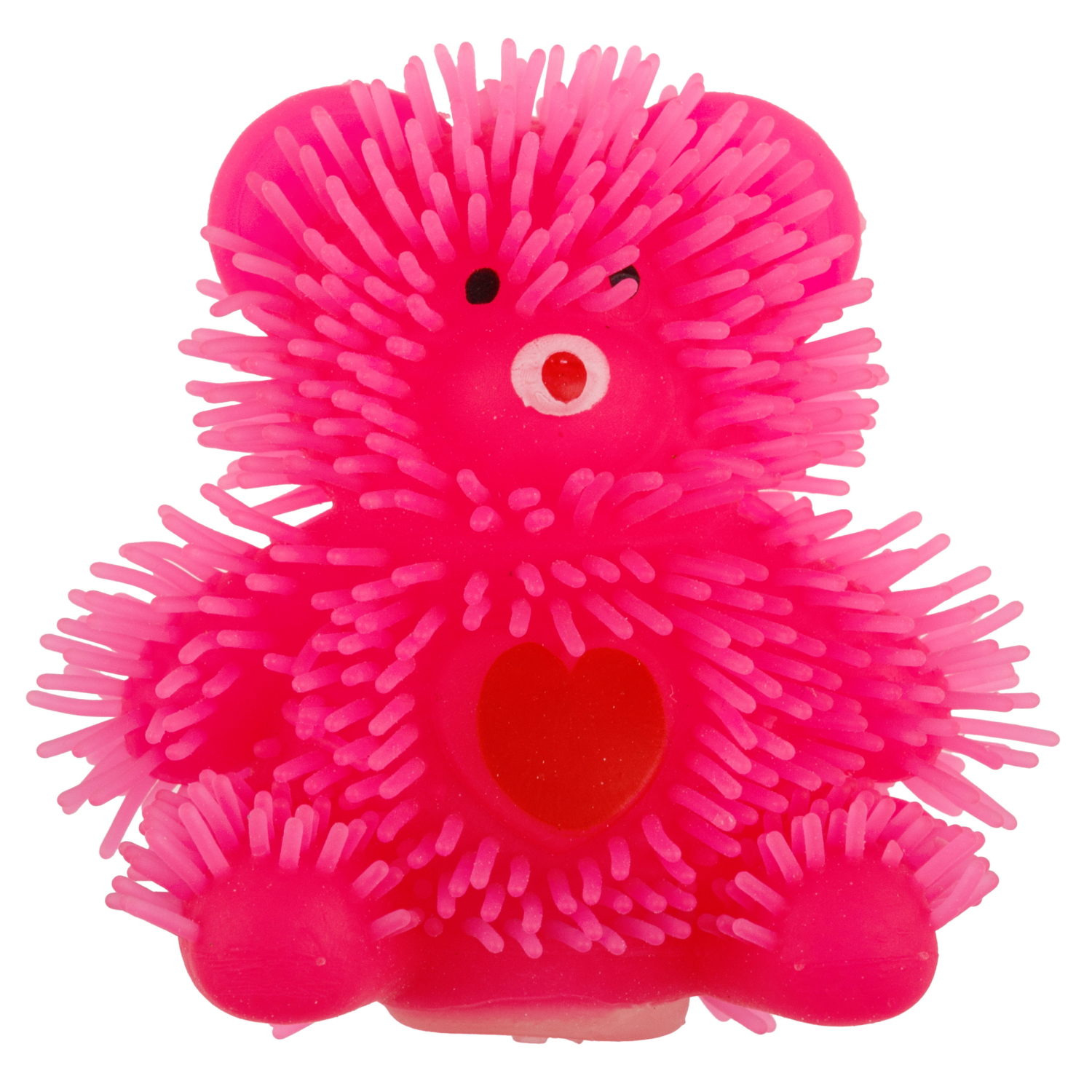 Игрушка-антистресс для рук 1toy Йо-Ёжики, розовый "Медвежонок" 8 см, со светом