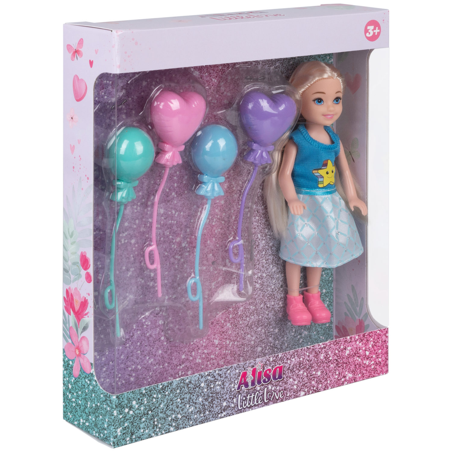 Кукла Alisa Little Love 15,2 см, блондинка, с воздушными шариками