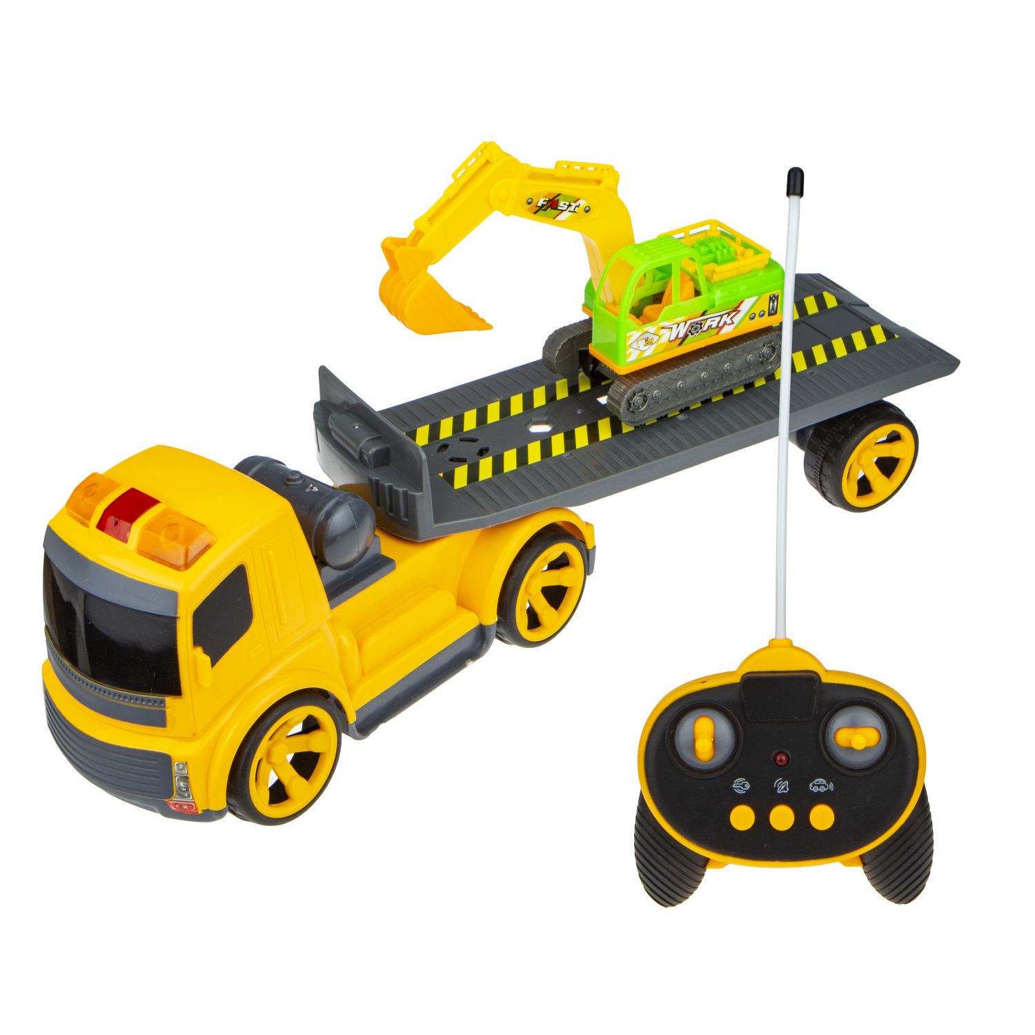 Автовоз c машинками 1TOY большая машина для мальчика, фура на пульте управления, грузовик, трейлер, камаз на радиоуправлении