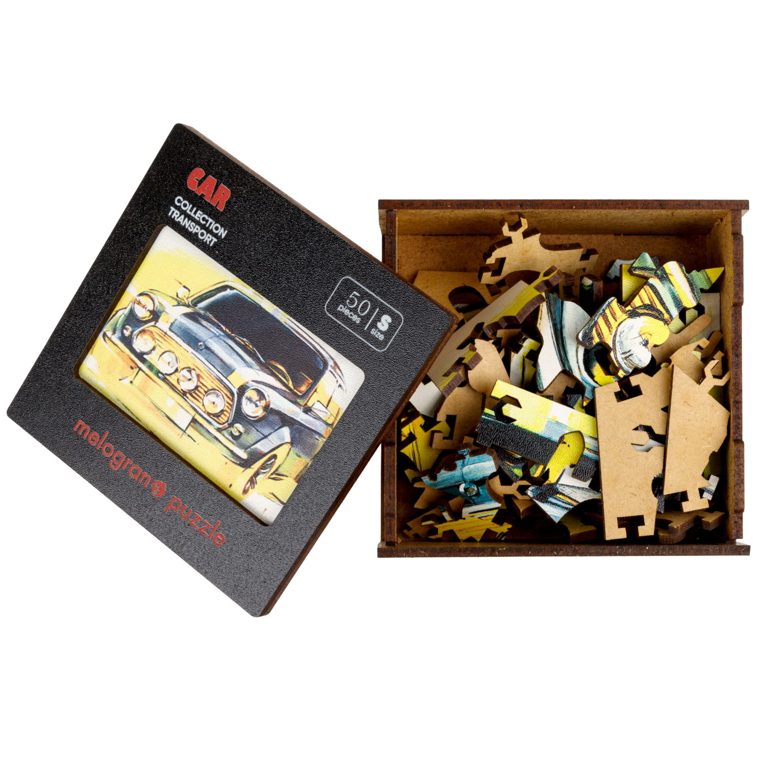 Деревянные пазлы CollectionTransport Мини автомобиль, 50 деталей, 20х13,9 см