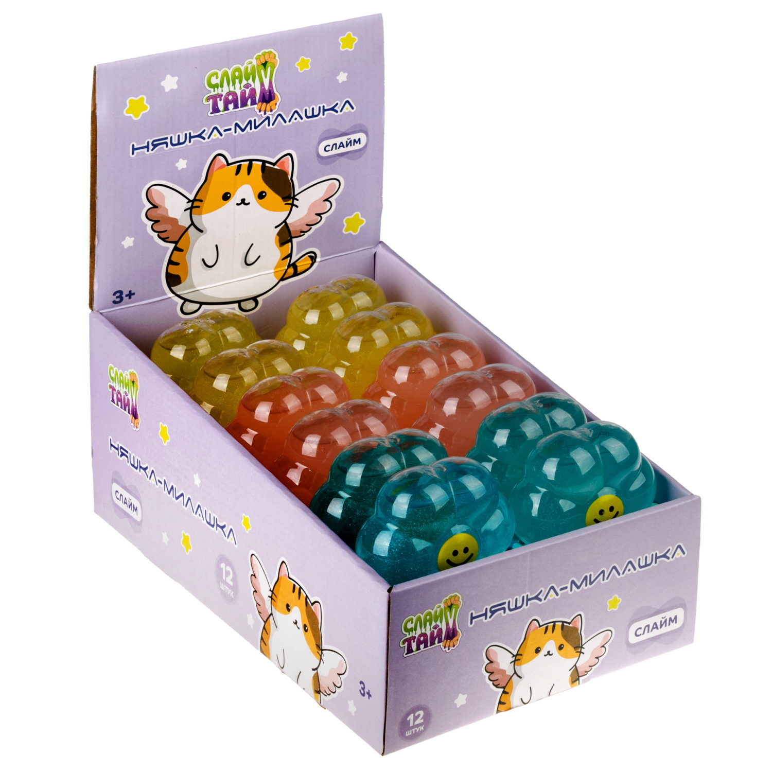 Антистресс-игрушка 1TOY  Слайм цветок в банке, 8,3х4,7х12,4 см
