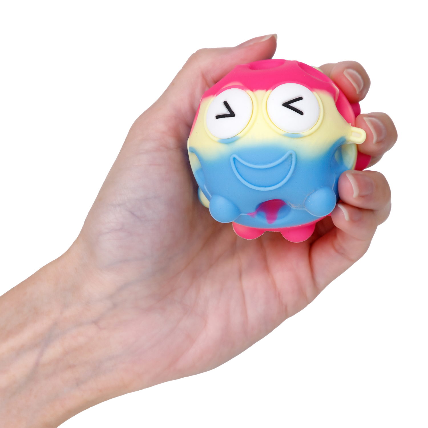 1toy Жмяка Hit Pop It "Смайлик" 7 см, 6 видов, 12 шт. в д/б