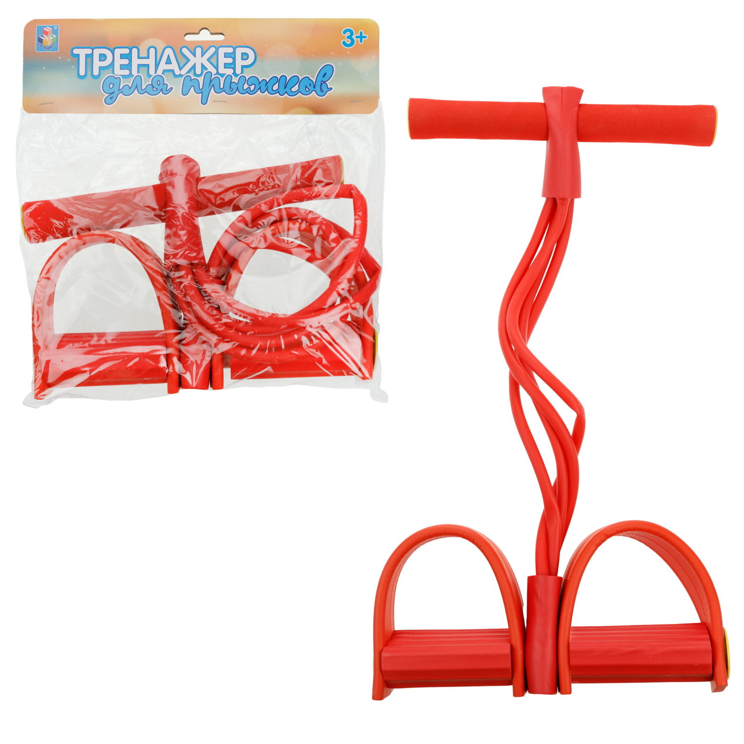 Тренажер для прыжков 1TOY, красный