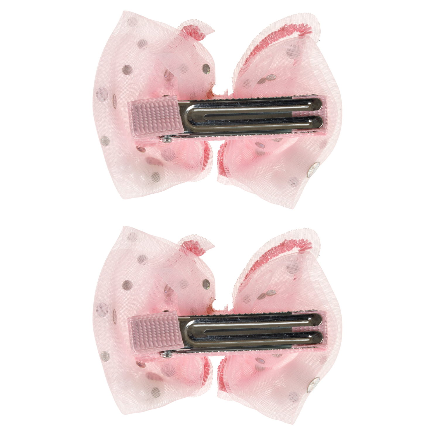 Заколки для волос Lukky Fashion Бантик Шифон с жемчужинами, детские, для девочки, зажимы, 2 цвета в ассортименте, набор 2 шт.