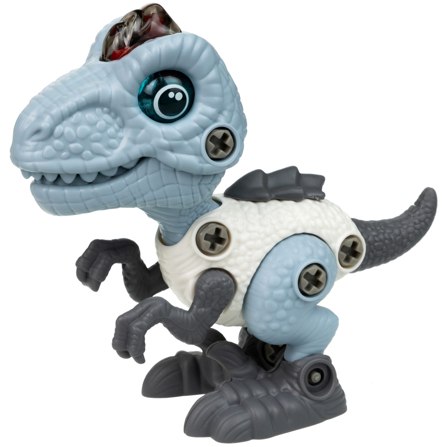 Интерактивная игрушка динозавр 1toy RoboLife Велоцираптор, детская, музыкальная, конструктор, робот, со световыми эффектами, для девочек и мальчиков