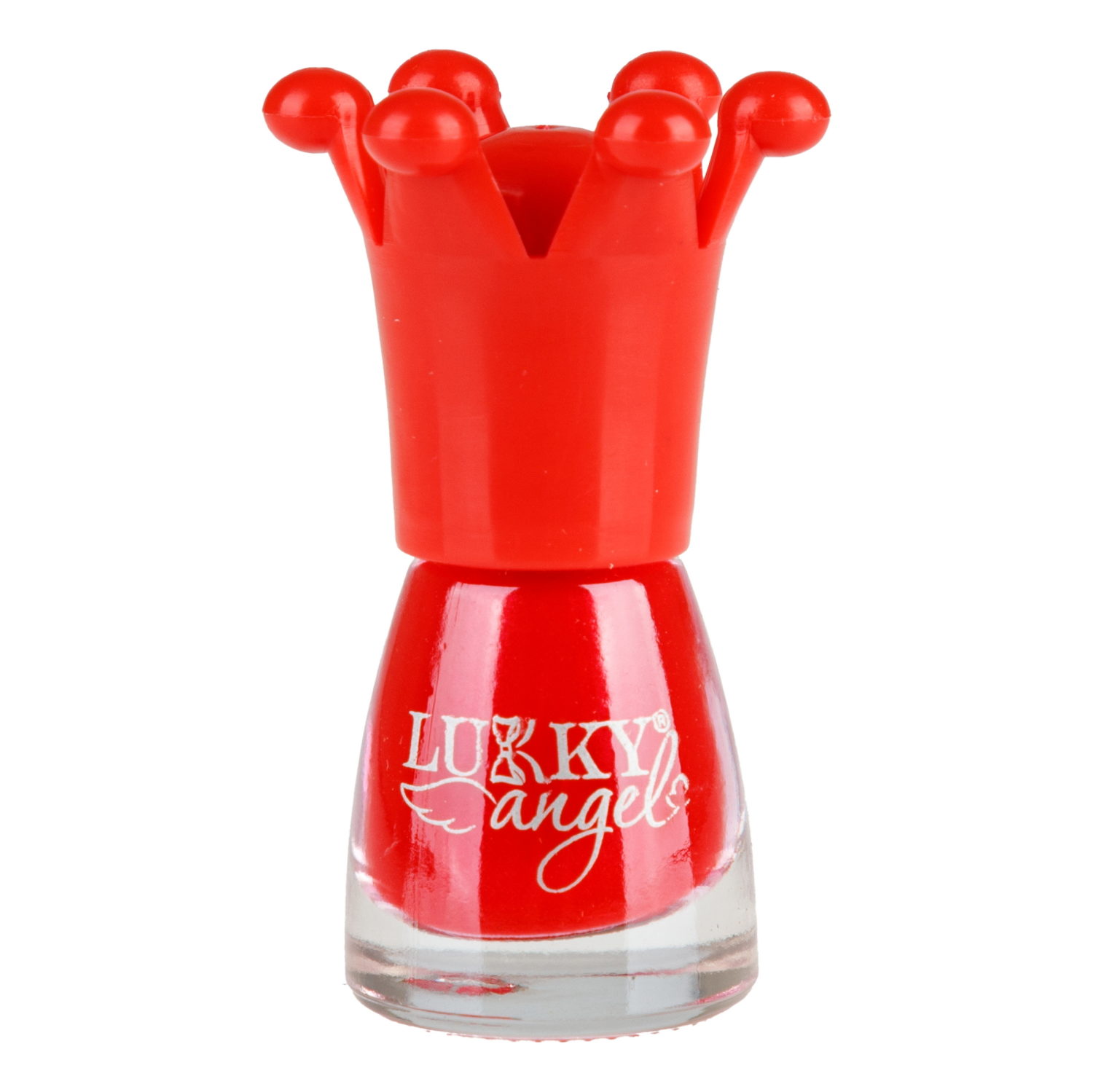 Lukky Angel Лак для ногтей, смываемый водой, цвет красный перламутр, с ароматом клубники,  5 ml, блистер
