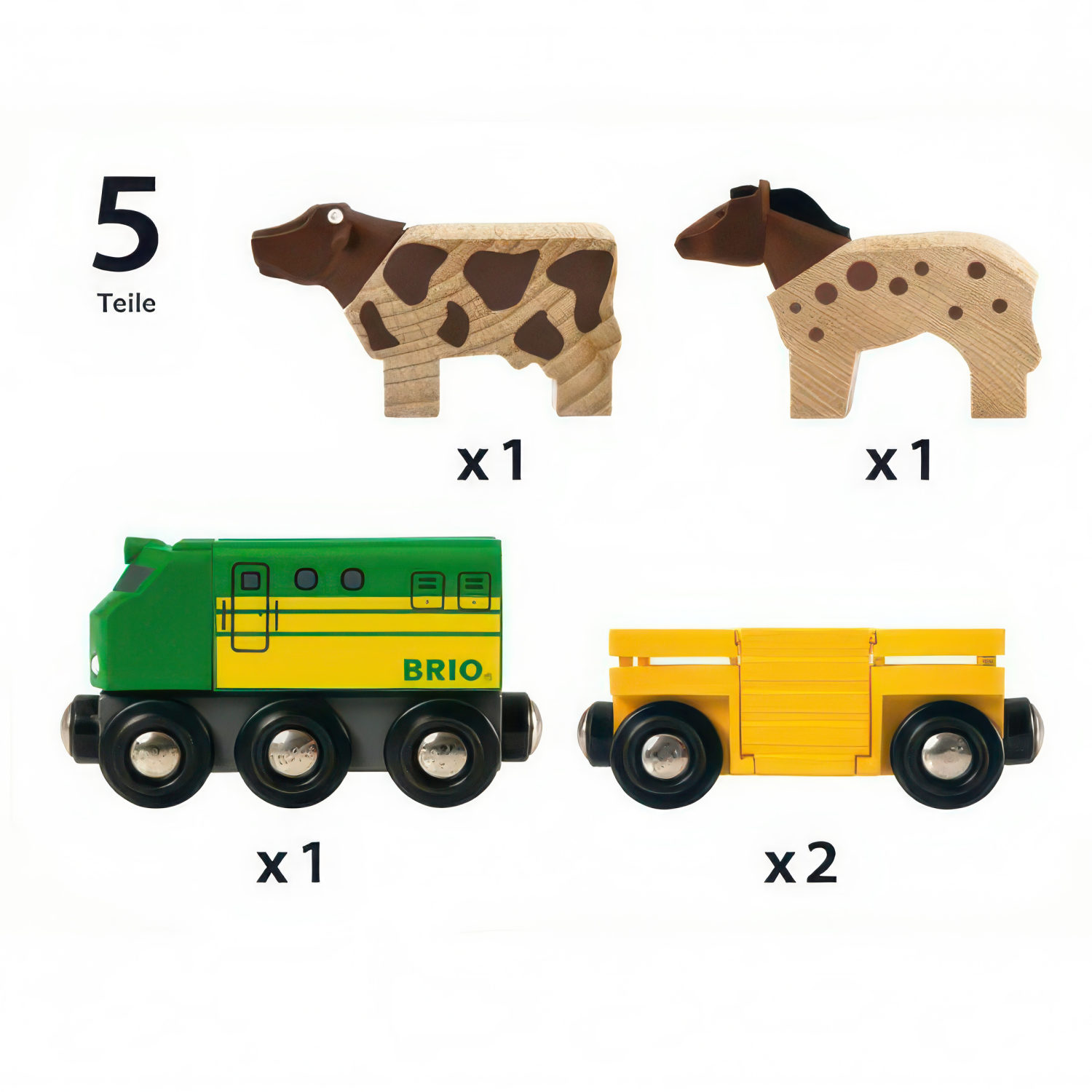Поезд с животными BRIO на магнитах, для деревянной железной дороги 