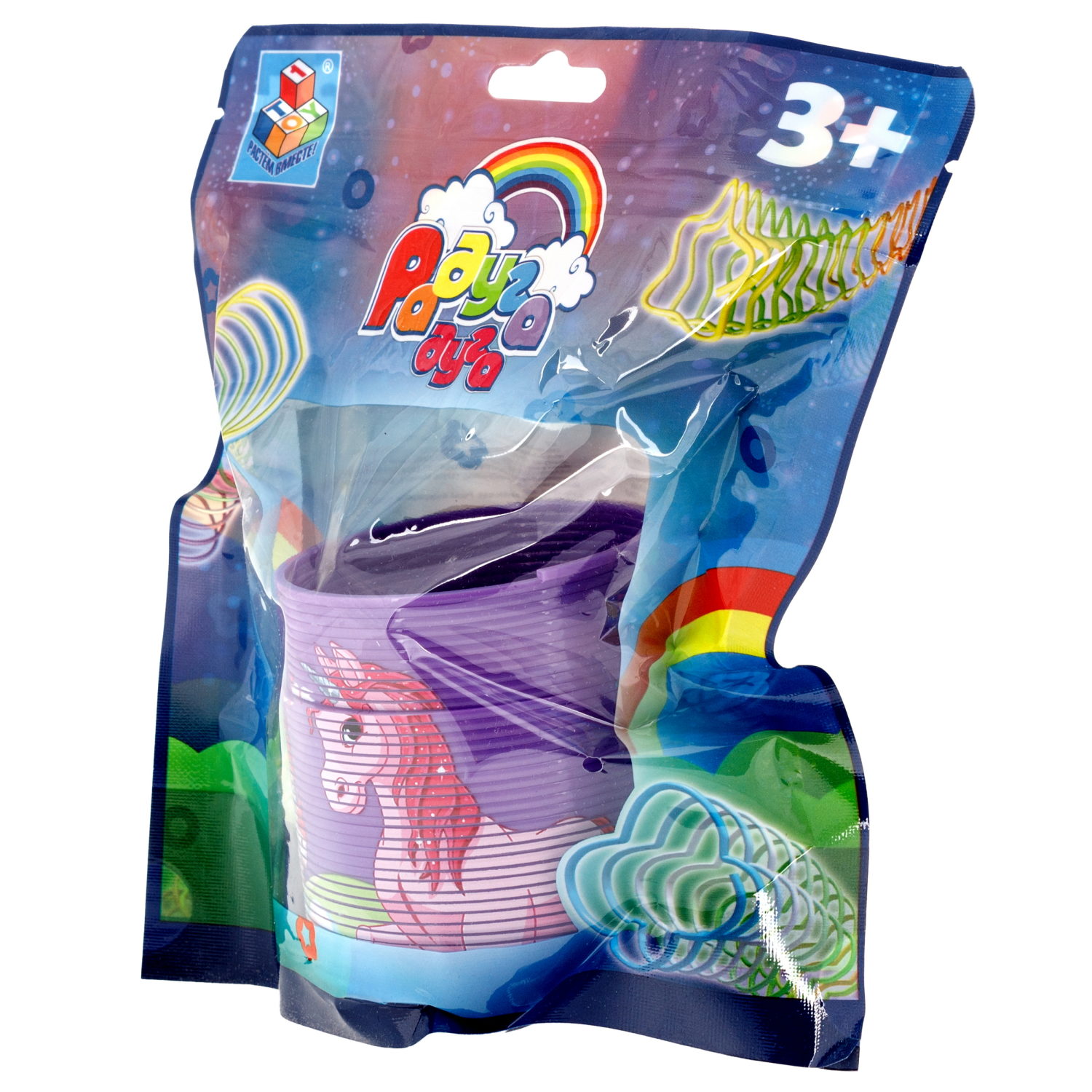 Пружинка радуга 1TOY «Радуга-дуга» Единороги, 6,3*6,5 см