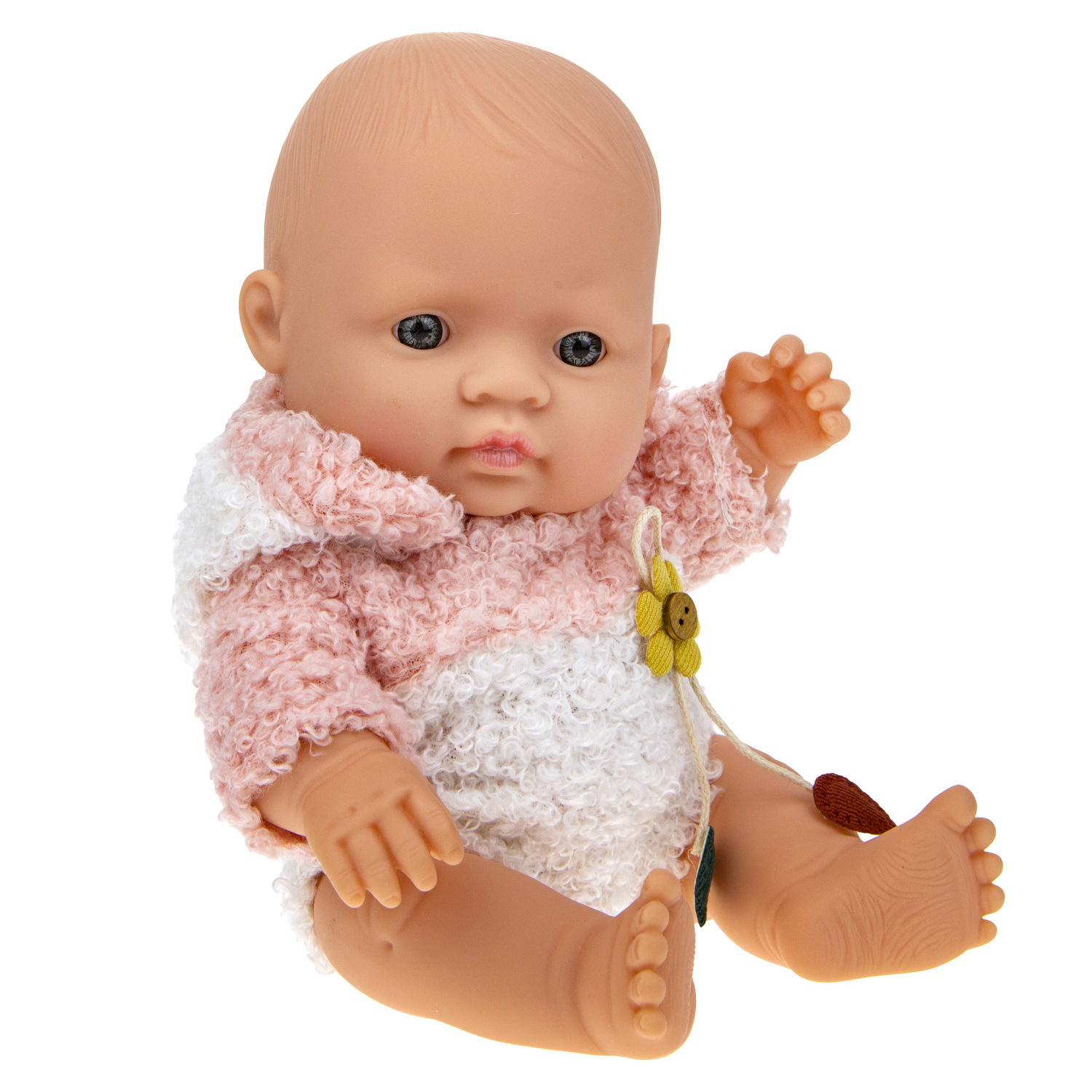 Пупс 1TOY Baby Doll в теплом розовом комбинезоне, 20 см