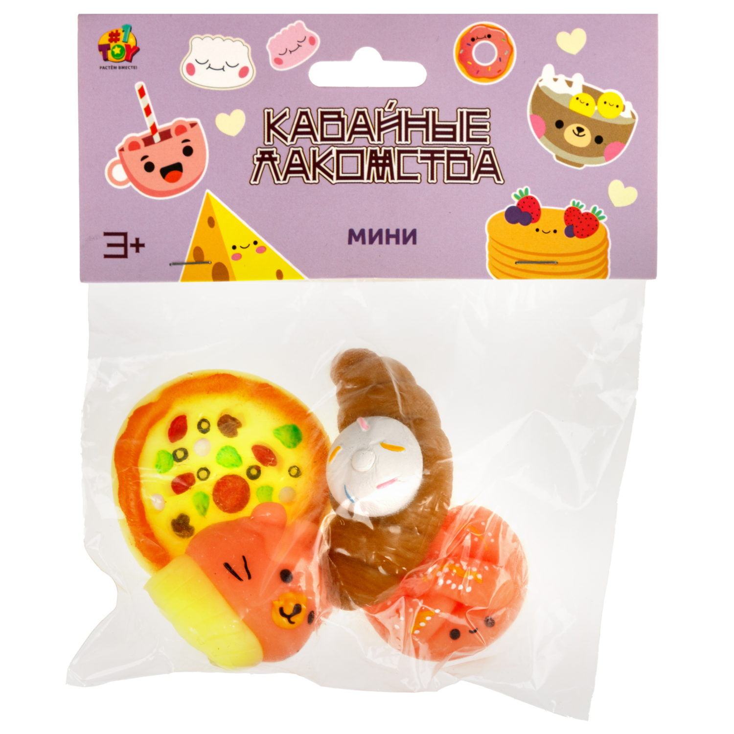 Таба сквиш 1TOY Крутой Замес Няшка-Вкусняшка мини, 4 шт. в наборе
