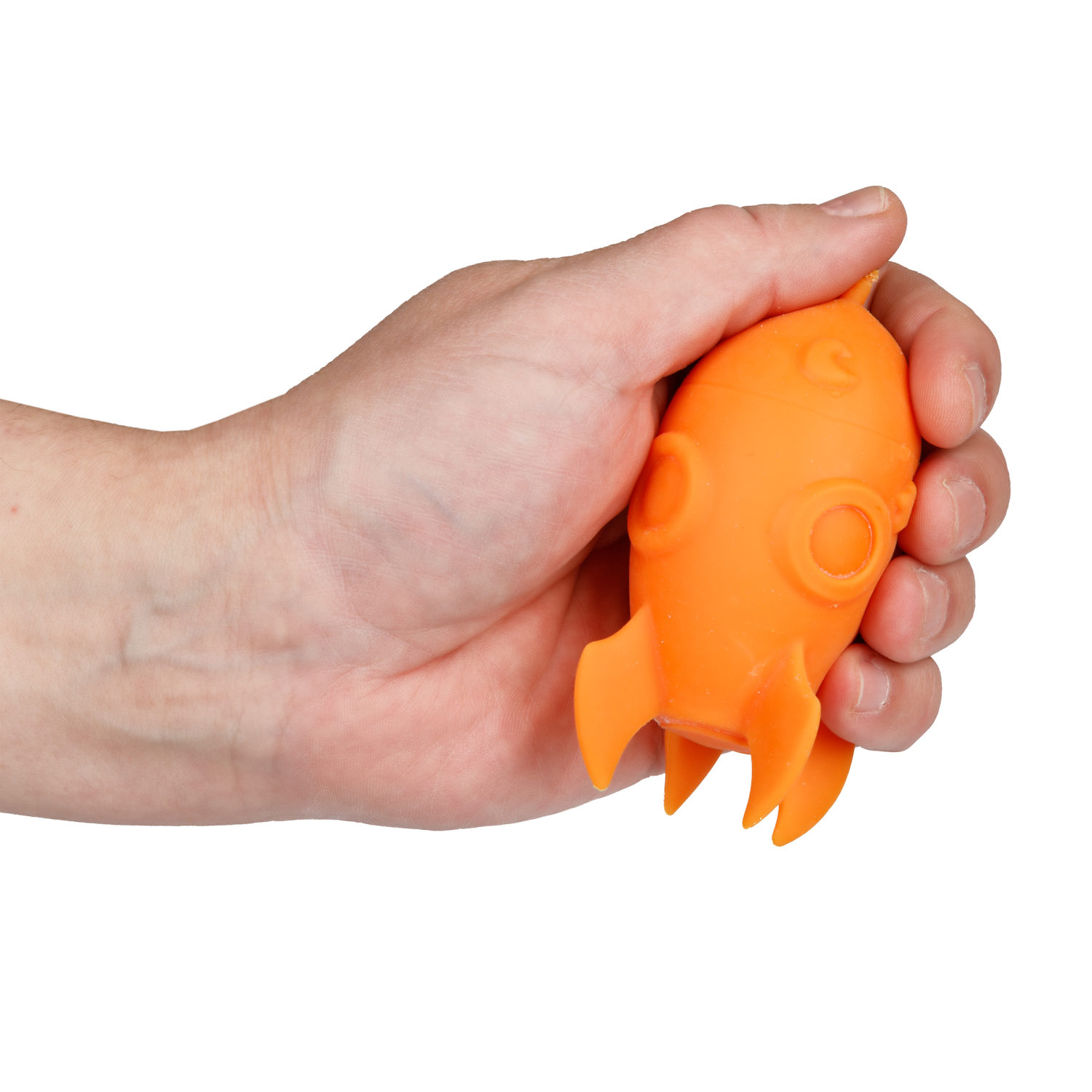 Антистресс-игрушка для рук 1TOY Крутой замес Ракета, жмякалка, мялка, 11 см, оранжевая