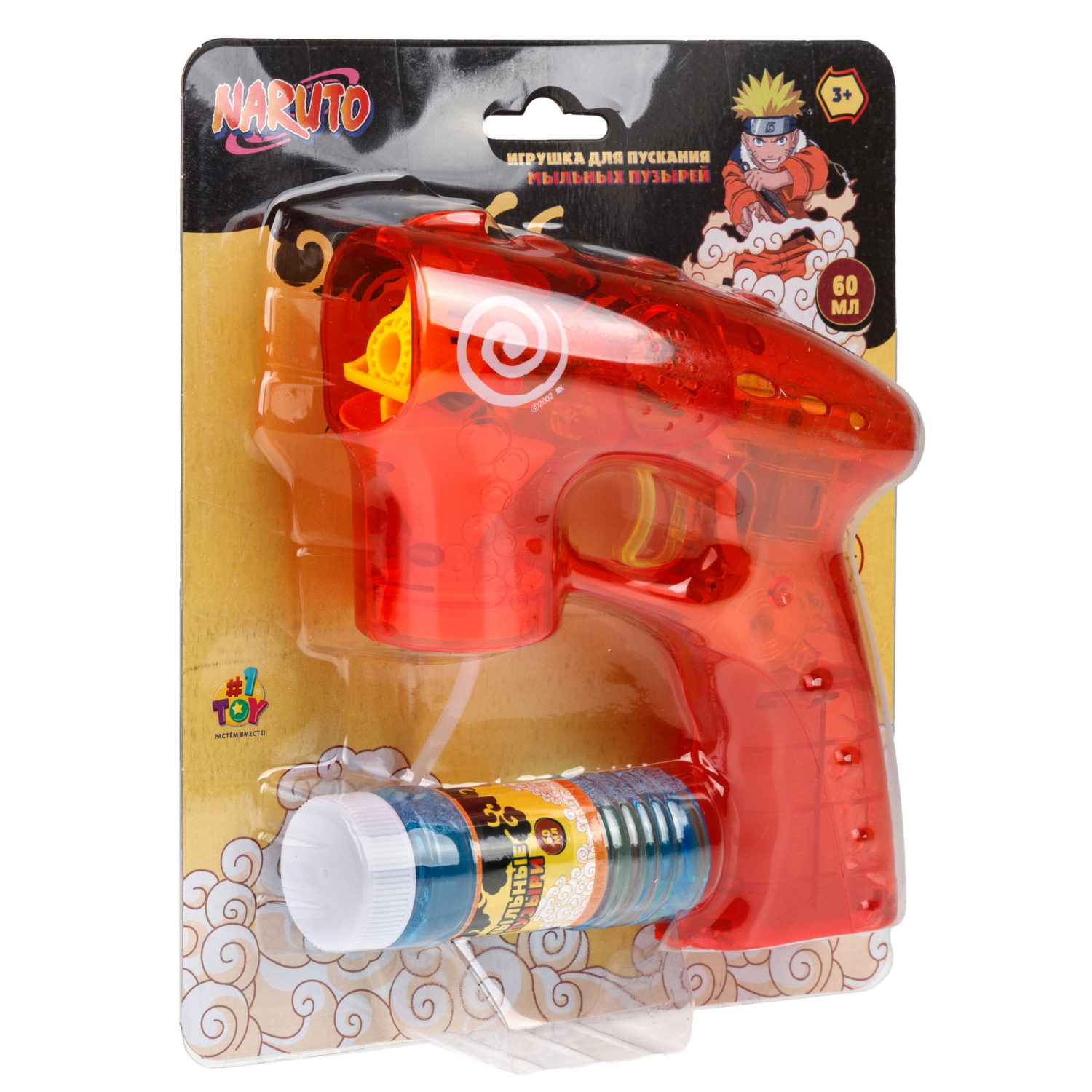 Пистолет для пускания мыльных пузырей "Наруто" со световыми эффектами, 60 мл
