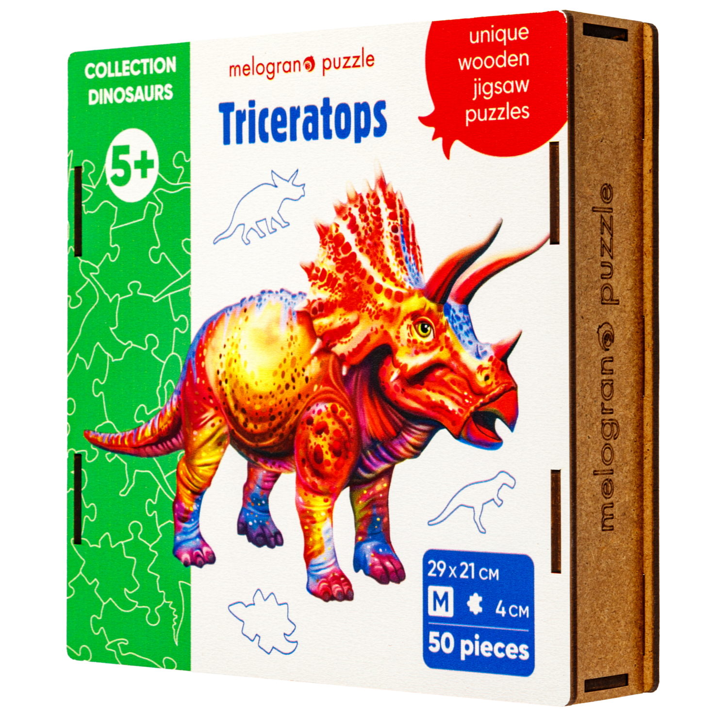 Пазлы Collection Dinosaurs Трицератопс, 50 деталей