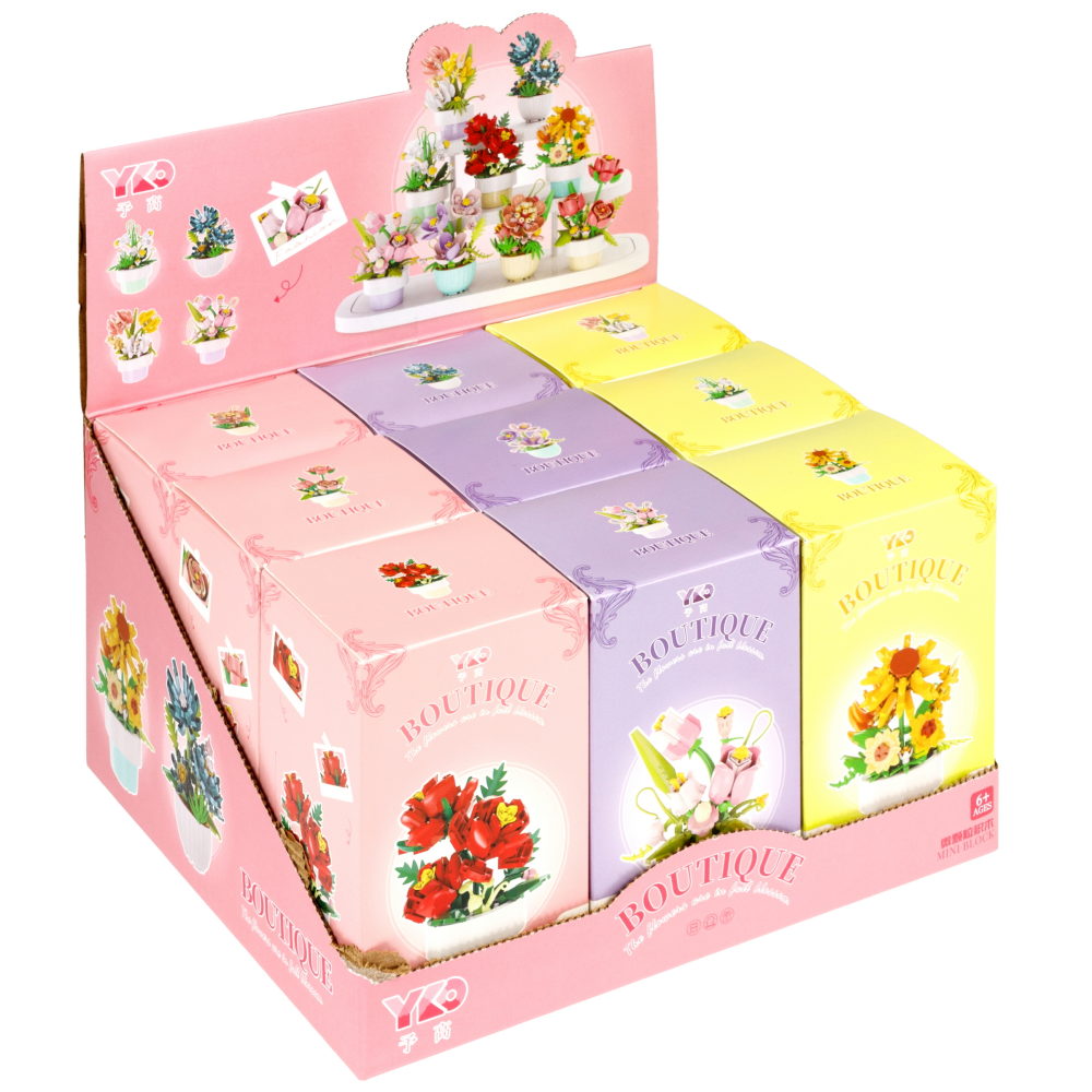 Конструктор 1TOY Blockformers "Цветы в горшках", 9 видов, от 138 до 223 деталей