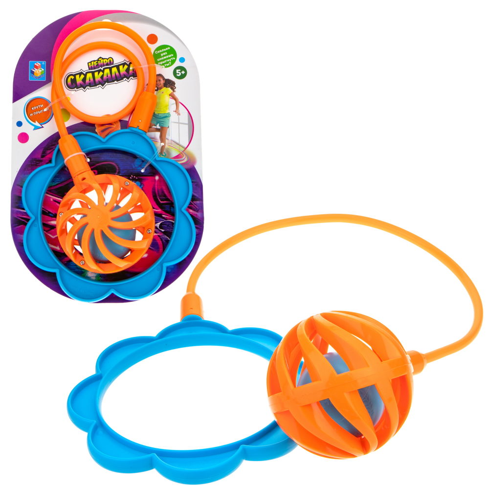 Нейроскакалка 1TOY скакалка детская на ногу, 85 см