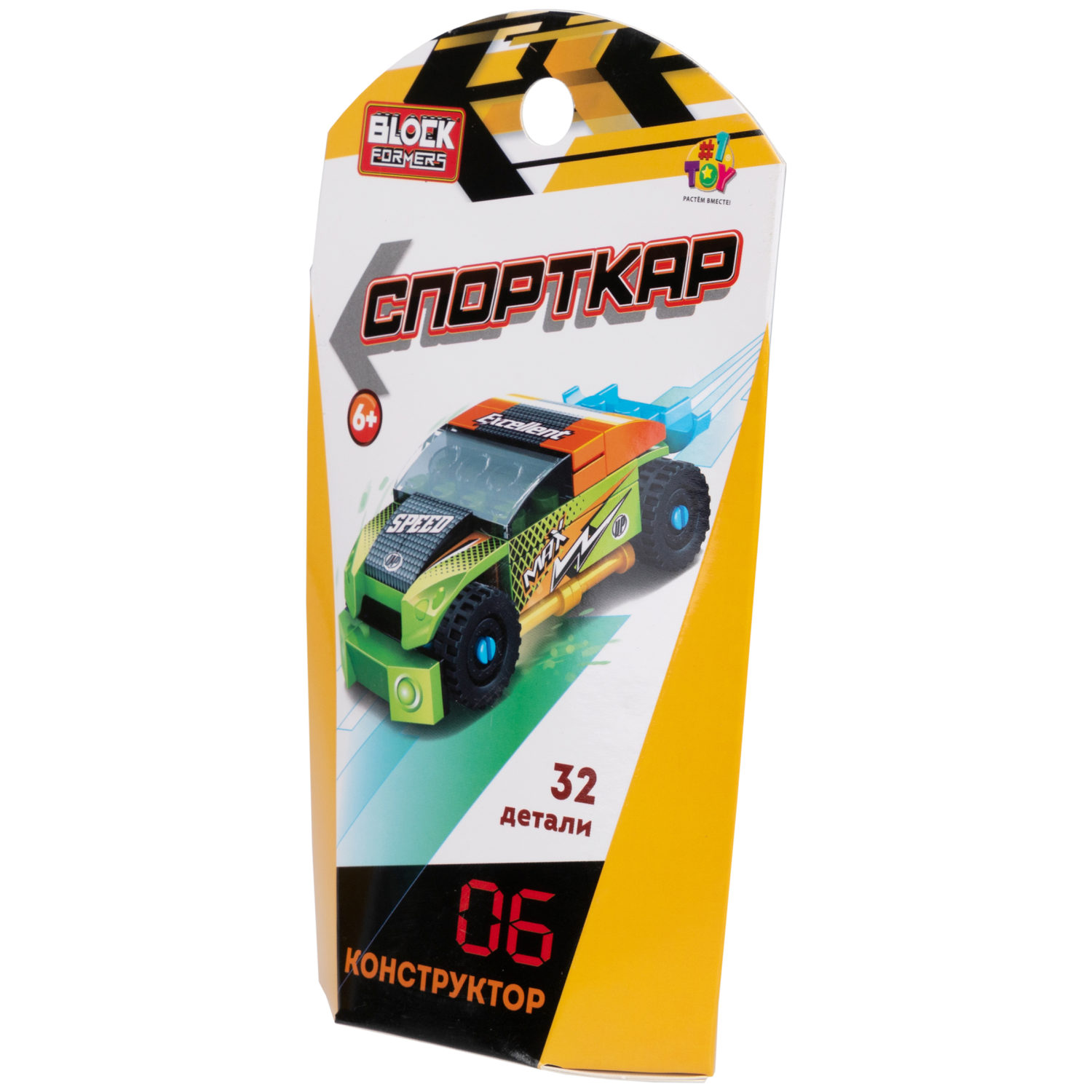 1TOY конструктор Blockformers "Спорткар", в ассортименте 6 видов