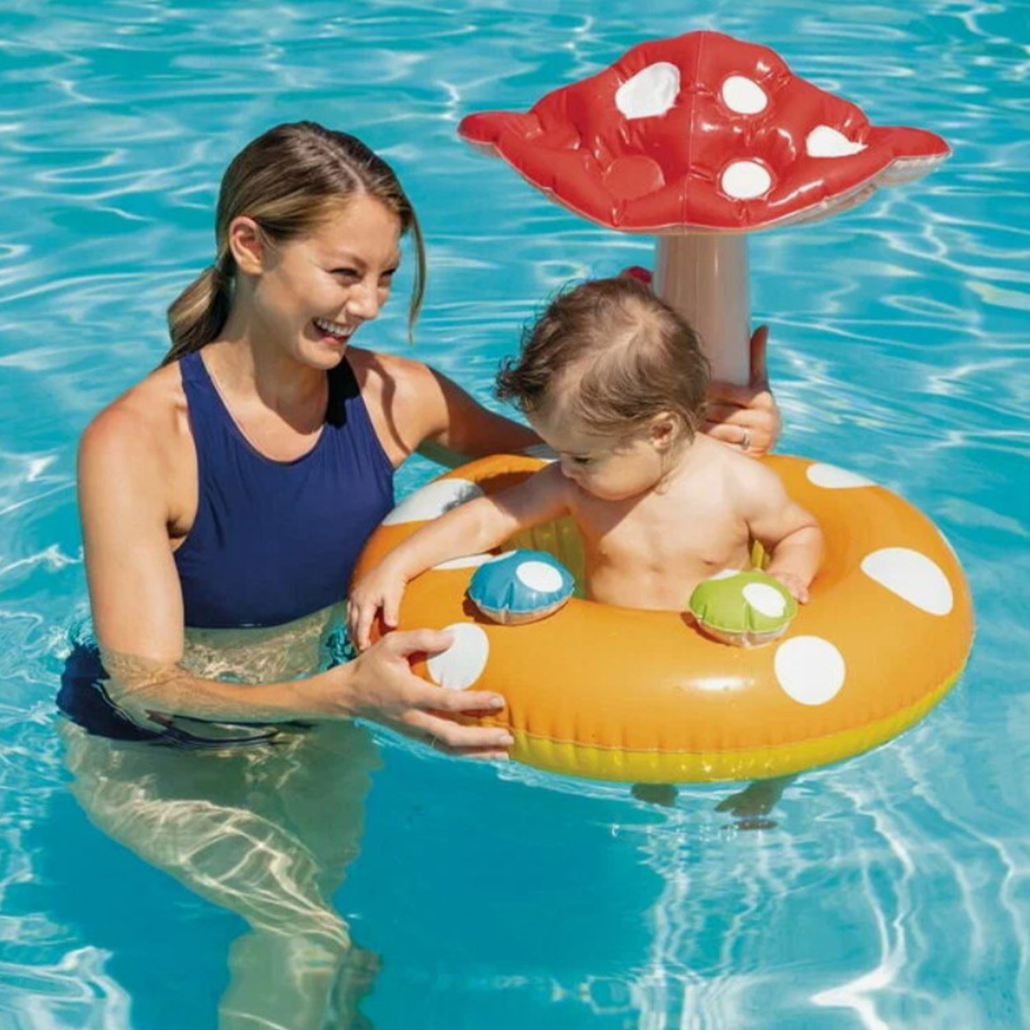 Круг для плавания детский с ножками трусиками Intex Интекс, 1 - 2 года, для бассейна, моря, 69 см